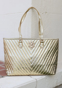 Tabitha Quilted Tote SHIMMER GOLD