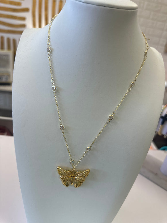 JT Big Butterfly Gold Necklace