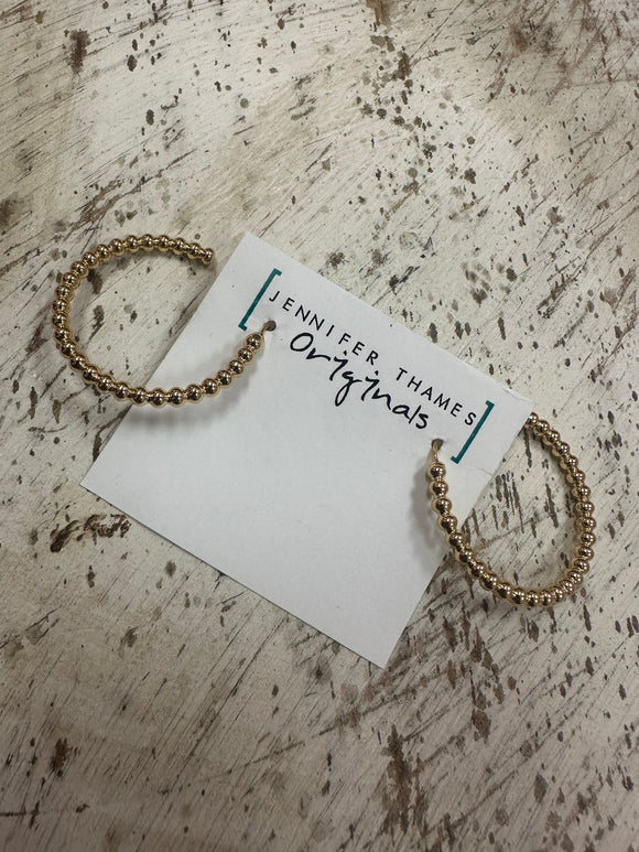 JT Gold Beaded Hoops