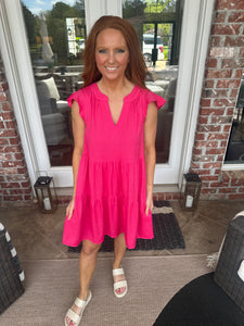 Pink Fit and Flare Dress