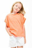 Kids Overlap Open Back Reverse Stitched Top