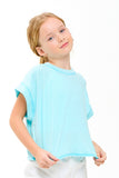 Kids Overlap Open Back Reverse Stitched Top