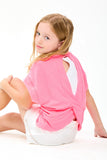 Kids Overlap Open Back Reverse Stitched Top