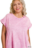 Plus Crinkle Washed Round Neck Tee