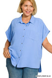 Plus Woven Airflow Button Down Shirts
