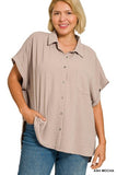 Plus Woven Airflow Button Down Shirts