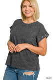 Plus Crinkle Washed Round Neck Tee