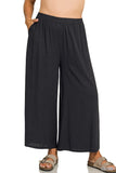 QPL-7321X5 Plus Woven Elastic Band Pants With Pocket