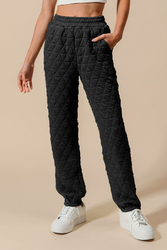 Triangle Quilted Straight Jogger Pants