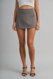 Solid High Waist Mini Skort