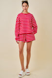 Striped Terry Loose Fit Lounge Sweatshirt