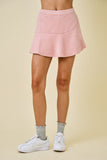 Wrap Front Suede Mini Skort With Ruffles