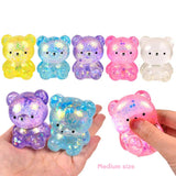 Cartoon Sequin Bear Squishy Toy Slow Rising Stress Relief Squeeze Toy
