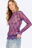 LONG SLEEVE FLORAL LACE TOP