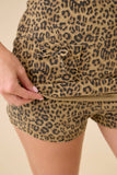 Leopard Printed Denim Mini Skort