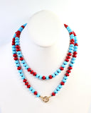Ellison Stone Necklace Powder Blue Red
