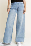 HQP0001-DENIM WIDE LEG JEANS-BROKEN