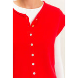 Rolled Edge Button Front Sweater Vest