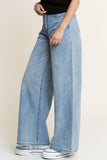 HQP0001-DENIM WIDE LEG JEANS-BROKEN