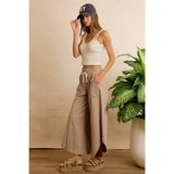 FRENCH TERRY OUT SEAM DETAIL TULIP HEM PANTS