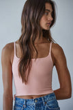 S1304N | Knit Striped Seamless Cami Strap Reversible Top