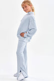Cotton Terry Slit Hem Pants
