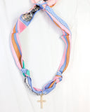 Bekah Scarf Charm Necklace Pink Multi