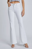 WV38728WHT-1 White 2 Button Mid Rise Flare