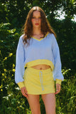 Solid Terry Mini Skirt With Built In Shorts Lining
