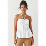 Silky Beaded Halter Top