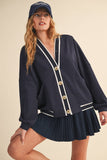 IST6168 KNIT CARDIGAN AND SKIRT SET