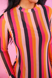 Kate Mesh Top- Boo Stripes