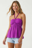 Silky Beaded Halter Top
