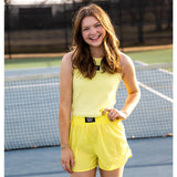 DD-SHORT NEON YELLOW LULU MAC SOLID SHORTS: NEON YELLOW