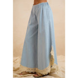 WIDE LEG CROCHET LACE WITH TULIP HEM JEANS