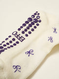 Mini Bow Petal Grip Sock [Indigo], Pilates Socks