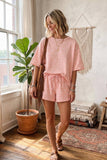 Polka Dot Relaxed Fit Heavy Scuba Top and Shorts Set