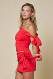 One shoulder Bow Detail Top