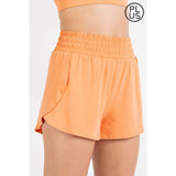 PLUS SIZE BUTTER FABRIC TRACK SHORTS