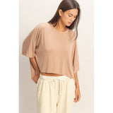 Relaxed High-Low Batwing Sleeve Top