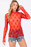 LONG SLEEVE FLORAL LACE TOP
