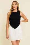 SLEEVELESS TASSLE HEM KNIT TANK