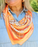 Diane Equestrian Print Scarf Orange