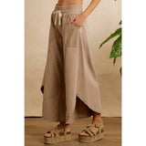FRENCH TERRY OUT SEAM DETAIL TULIP HEM PANTS
