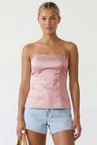 Tailored Long Satin Tube Top