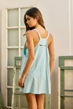 ID4288 Washed Sporty Mini Dress W Built in Romper Lining