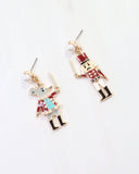 Mouse King and Nutcracker Earring Red