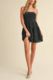 ID8550 SEQUIN VELVET CRISS CROSS BACK LONGSLEEVE MINI DRESS