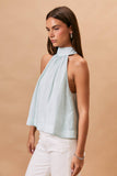 BOW DETAIL HALTER NECK FLARE TOP