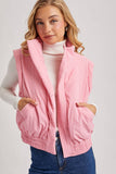 BOMBER STYLE PUFFER VEST WITH POCKETS
